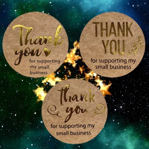 120 Kraft Thank You Stickers CLEARANCE - Picture 7 of 9